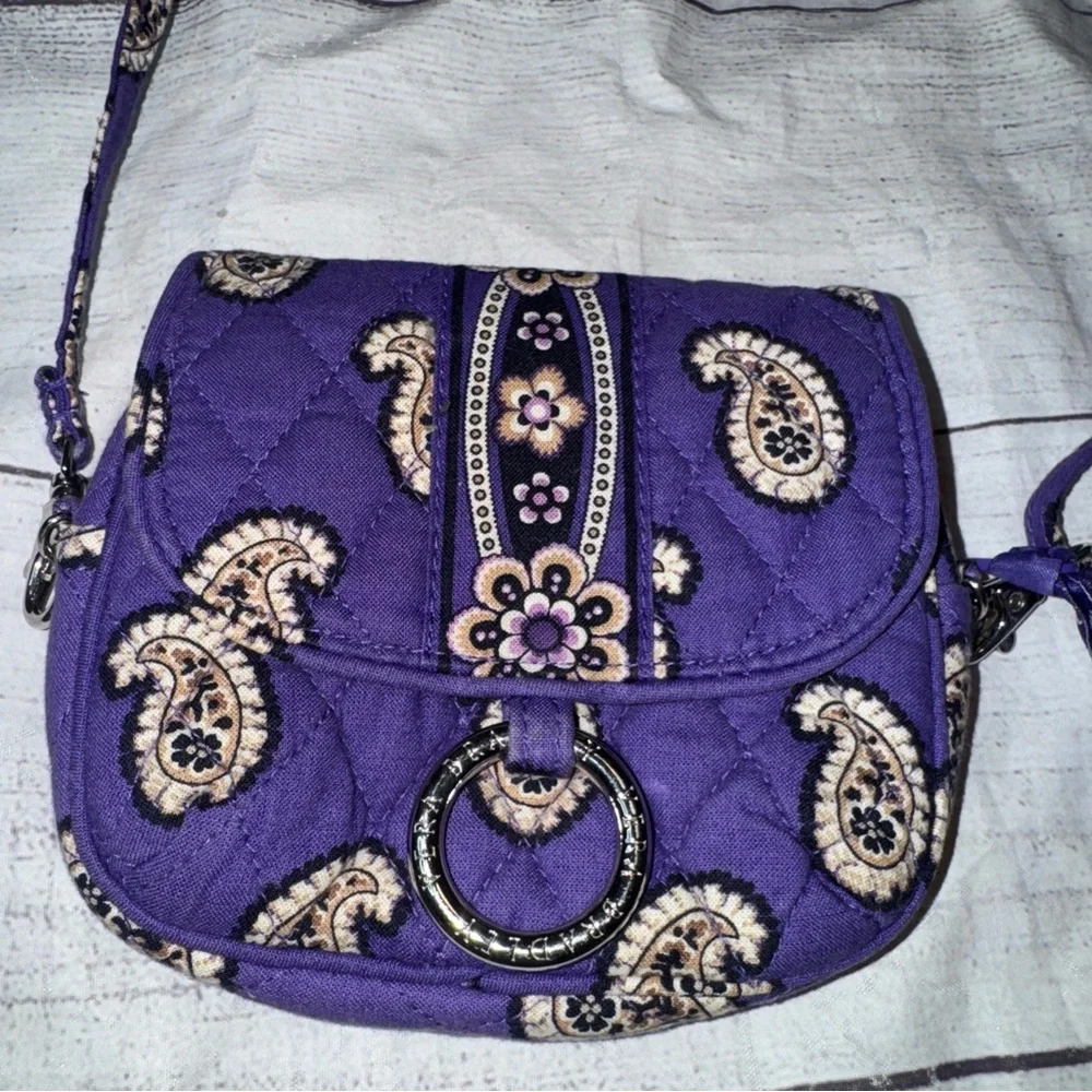 Vera Bradley Purple Mini Crossbody Bag Purse - Picture 2 of 5